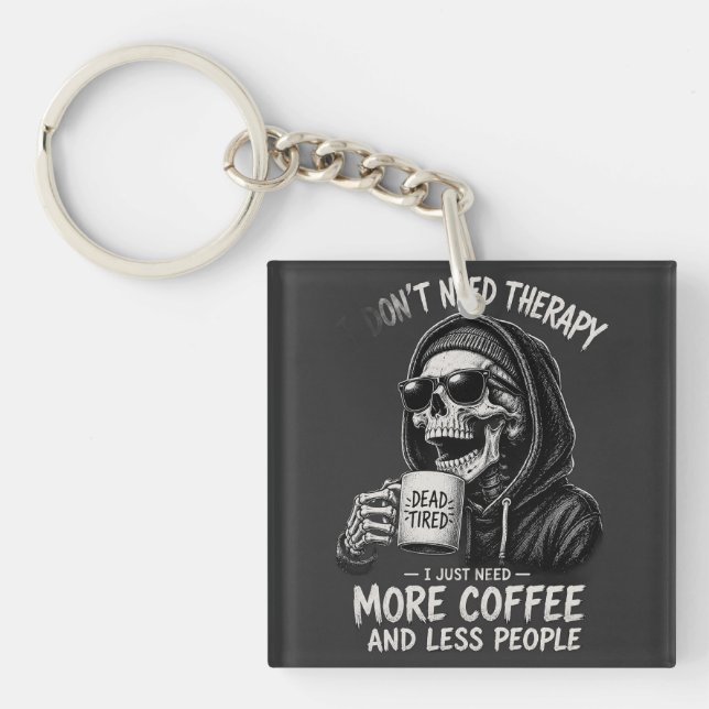 Funny Skeleton Humor Keychain (Front)