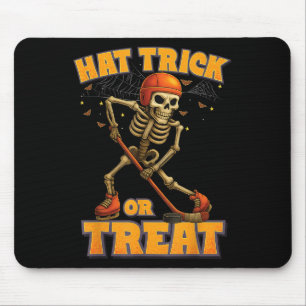 Funny Skeleton Ice Hockey Player Halloween Costume Mouse Pad