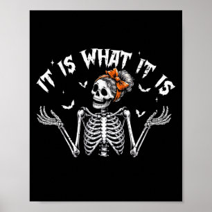 Funny Skeleton It Is What It Is Halloween Costume Poster