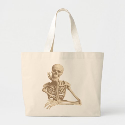 Funny Skeleton Large Tote Bag