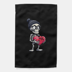 Funny Skeleton Men Women Skeleton Heart Valentines Garden Flag