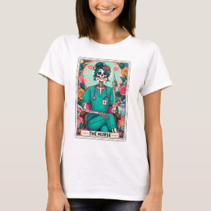 Funny Skeleton Nurse Tarot T-Shirt