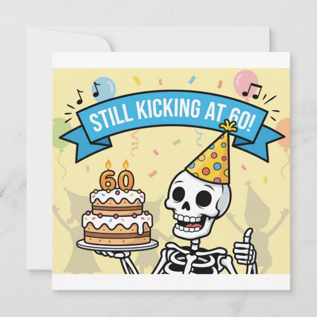 Funny Skeleton Party for 60th Birthday card (Front)