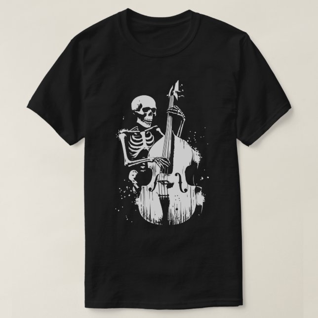 funny skeleton playing bass T-Shirt (Design Front)