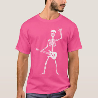 Funny Skeleton Playing Guitar Electric Acoustic Cl T-Shirt