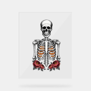 Funny Skeleton Pumpkin Fall Acrylic Sign