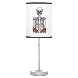 Funny Skeleton Pumpkin Fall Table Lamp