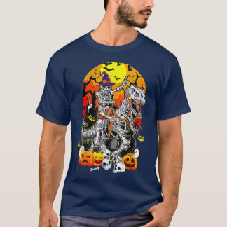 Funny Skeleton Riding Mommy Dinosaur T re Hallowee T-Shirt