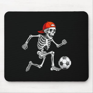 Funny Skeleton Soccer Men Boys Kids Halloween Cost Mouse Pad