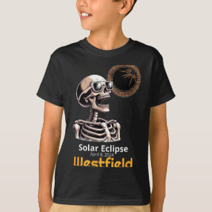 Funny Skeleton Solar Eclipse Westfield Indiana T-Shirt