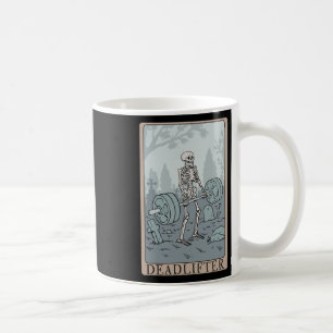 Funny Skeleton Tarot Card Deadlifter Bodybuilding Coffee Mug