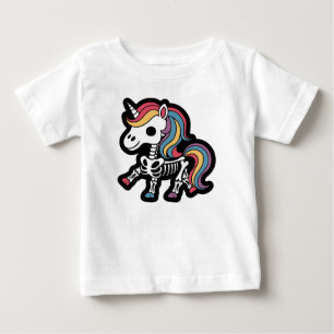 Funny Skeleton Unicorn Lovers Spooky Halloween Baby T-Shirt