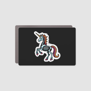 Funny Skeleton Unicorn Lovers Spooky Halloween Cos Car Magnet