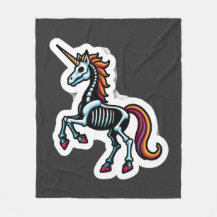 Funny Skeleton Unicorn Lovers Spooky Halloween Cos Fleece Blanket