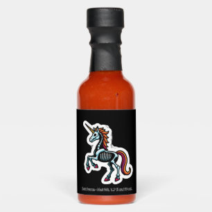 Funny Skeleton Unicorn Lovers Spooky Halloween Cos Hot Sauces