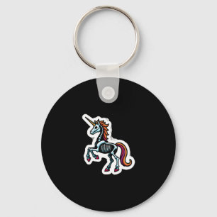 Funny Skeleton Unicorn Lovers Spooky Halloween Cos Keychain
