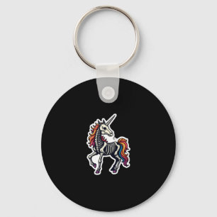 Funny Skeleton Unicorn Lovers Spooky Halloween Cos Keychain