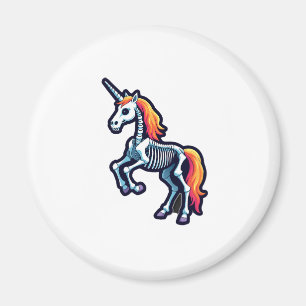Funny Skeleton Unicorn Lovers Spooky Halloween Cos Magnet