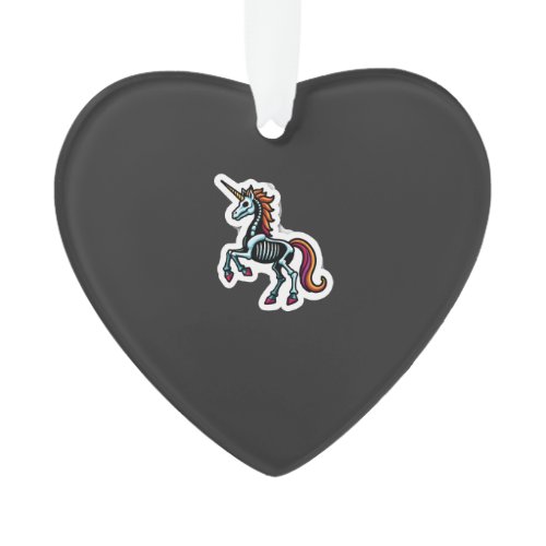 Funny Skeleton Unicorn Lovers Spooky Halloween Cos Ornament