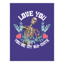 Funny Skeleton Valentine Rib Mate Goth Humor