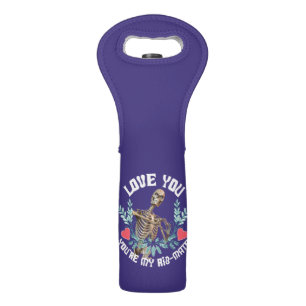 Funny Skeleton Valentine Rib Mate Goth Humor Wine Bag