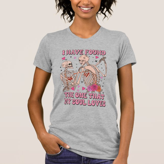 Funny Skeleton Valentine's Day, Dancing Skeletons  T-Shirt (Front)