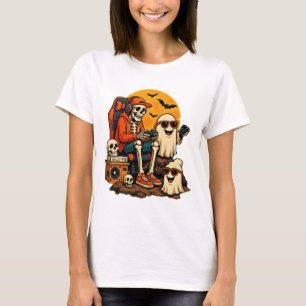 Funny Skeleton Video Game Halloween Gaming Gamer B T-Shirt
