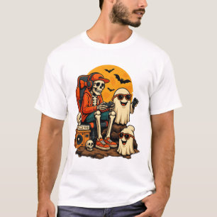 Funny Skeleton Video Game Halloween Gaming Gamer B T-Shirt