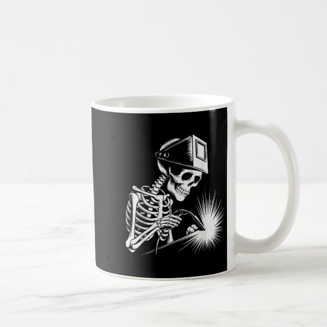 Funny Skeleton Welding Lovers Spooky Halloween Wel Coffee Mug (Right)