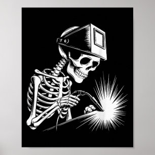 Funny Skeleton Welding Lovers Spooky Halloween Wel Poster