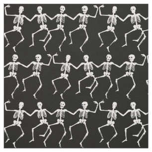Funny skeletons skull dancing pattern halloween fabric
