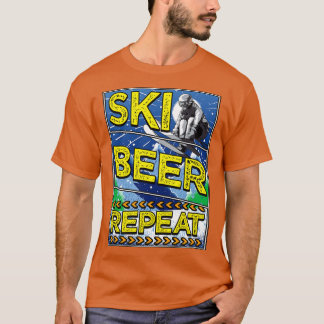 Funny Ski Beer Repeat Skiing Drinking Skiers 1 T-Shirt