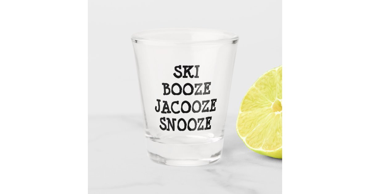 Sloping Ski Glasses - Set of 4, Unique Gifts for Skiers; Fun Barware