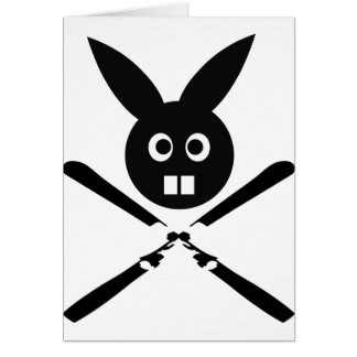 funny ski bunny icon cards
