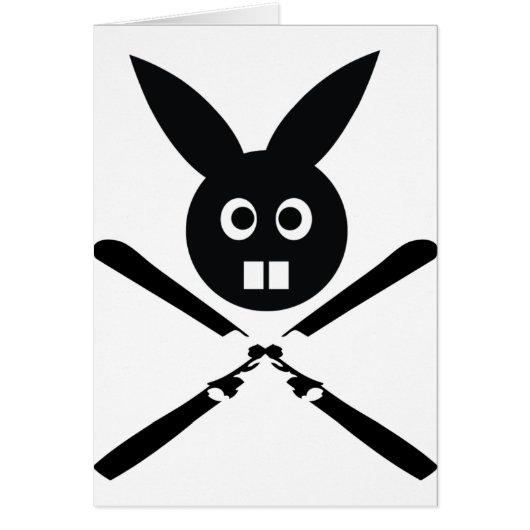 funny ski bunny icon cards (Front)