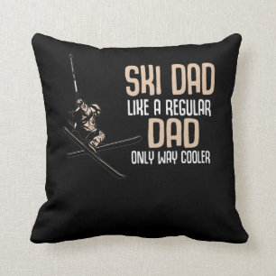 Funny Ski Dad Cool Skiing Father Throw Pillow