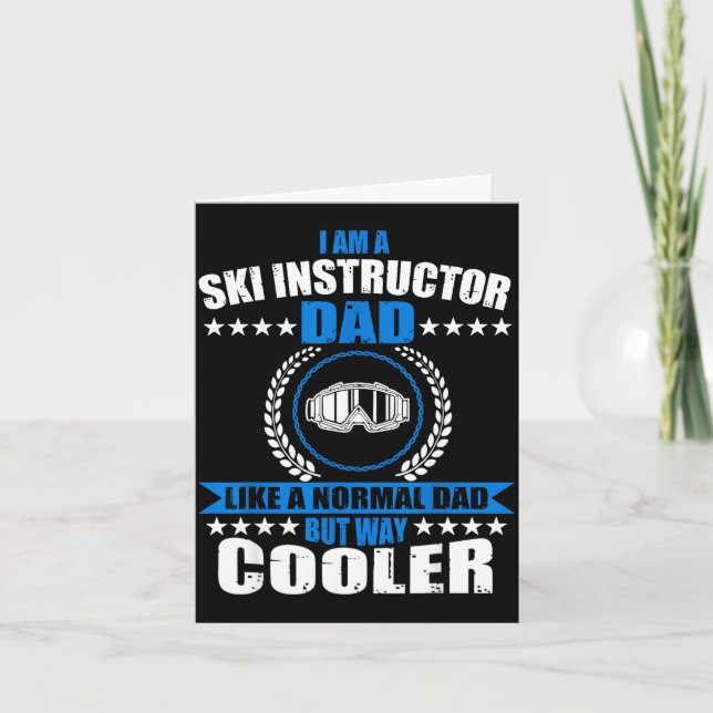Funny ski instructor dad outfit father's day card (Front)