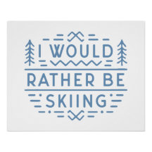 Funny ski lovers skiing skiers aesthetic blue