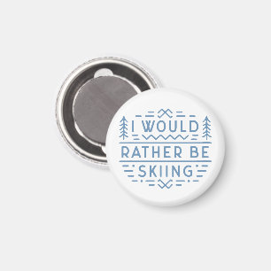 Funny ski lovers skiing skiers aesthetic magnet