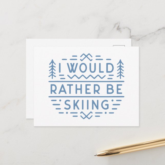 Funny ski lovers skiing skiers aesthetic postcard (Front/Back In Situ)
