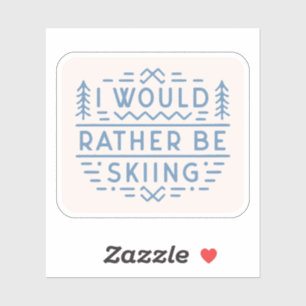 Funny ski lovers skiing skiers aesthetic sticker