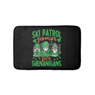 Funny Ski Patrol St. Patrick's Day Bath Mat