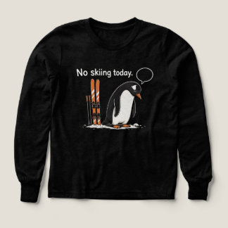 Funny Ski Penguin Introvert Graphic Shirt