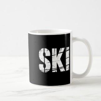 Funny ski saying distressed outdoor joke men  coffee mug