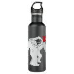 Funny Ski Shirt Abominable Snowman Yeti Skiing Lov Stainless Steel Water Bottle at Zazzle