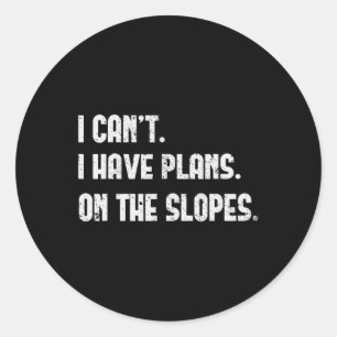 Funny Ski Skiing Ski Winter Sport Frees Dad Father Classic Round Sticker