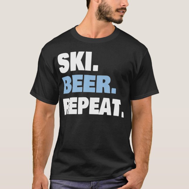 FUNNY SKI TRIP SKIING  BEER LOVER GIFT FOR MEN T-Shirt (Front)