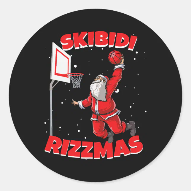 Funny Skibidi Rizzmas Christmas Rizz Santa Claus B Classic Round ...