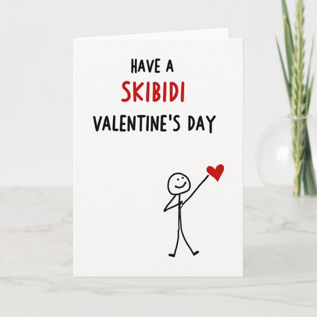 Funny Skibidi Valentines Day Card (Front)