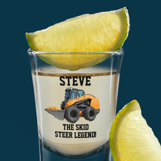 Funny Skid Steer Legend Heavy Equipment Operator Shot Glass (Creator Uploaded)